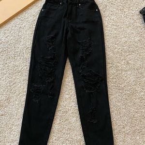 pretty little thing ripped black jeans